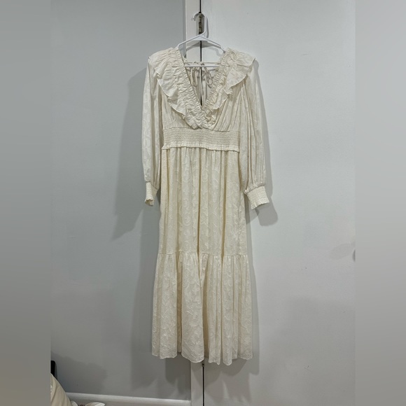 By Anthropologie Long-Sleeve Ruffle-Neck Maxi Dress - Picture 2 of 2